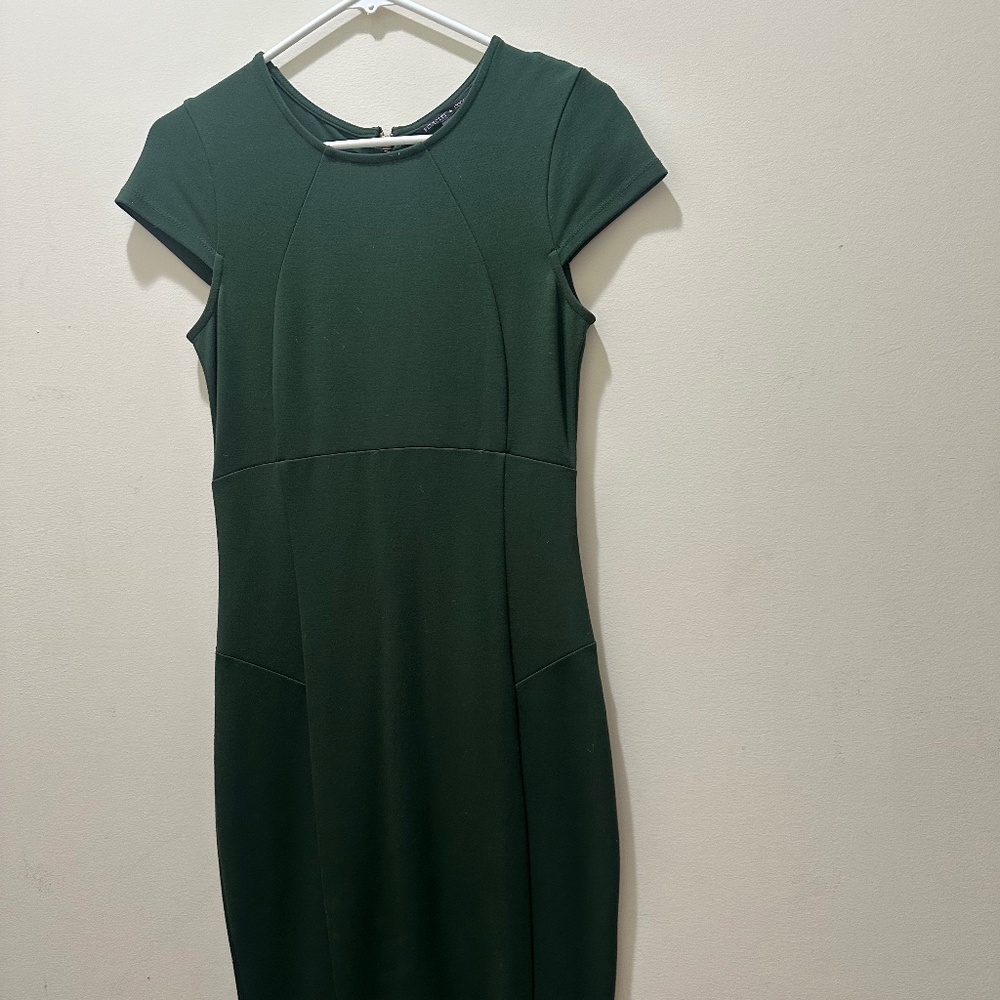 Dark green cap sleeve dress